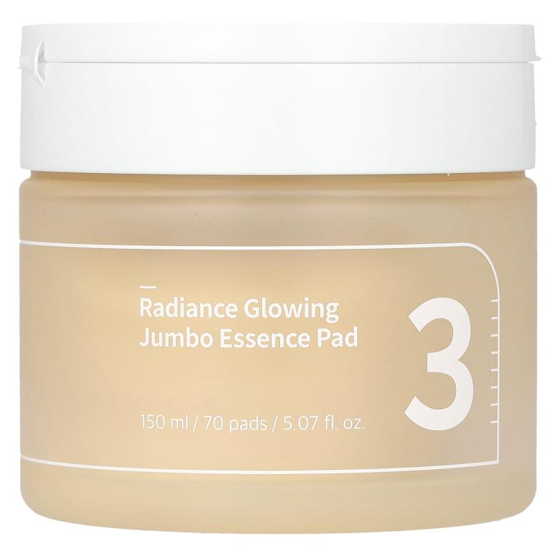 Numbuzin, No.3 Radiance Glowing Jumbo Essence Pad، 70 وسادة، 5.07 أونصة سائلة (150 مل)