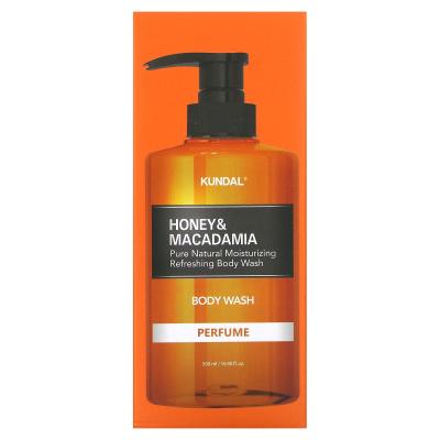 Kundal, العسل والمكاديميا، غسول للجسم، بودرة أطفال، 16.9 أونصة سائلة (500 مل)