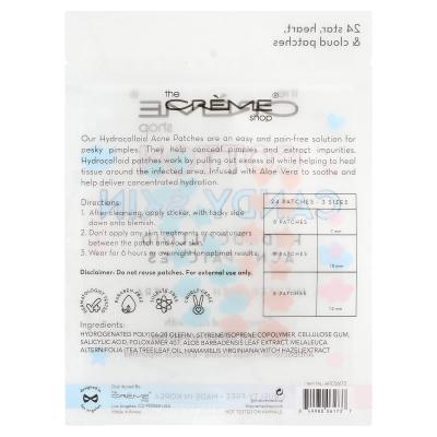 The Creme Shop, Cotton Candy Skin، رقعات حب الشباب الغروانية المائية، النجمة والقلب والسحابة، 24 رقعة