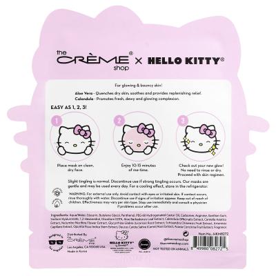 The Creme Shop, Hello Kitty®، جاهز للتوهج!، قناع ورقي للجمال مطبوع، ورقة واحدة، 0.88 أونصة (25 جم)