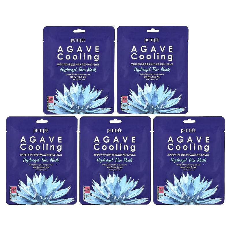 Petitfee, قناع الوجه التجميلي هيدروجيل التبريد من الصبار، 5 ورقات، 1.12 أونصة (32 جم) لكل واحدة