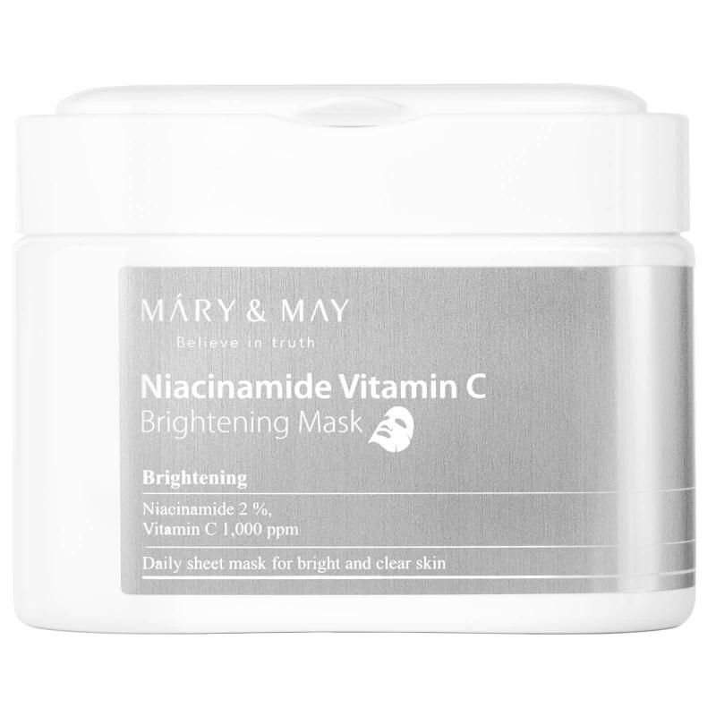 Mary & May, Niacinamide Vitamin C، قناع الجمال لتفتيح البشرة، 30 ورقة، 14.1 أونصة (400 جم)