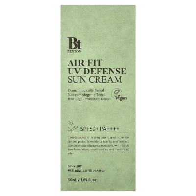 Benton, كريم الحماية من الشمس Air Fit UV Defense، عامل حماية من الشمس SPF 50+ PA++++، 1.69 أونصة سائلة (50 مل)