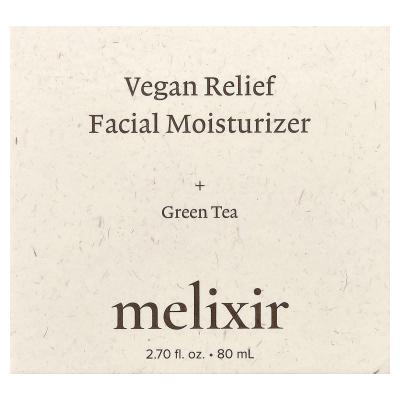 Melixir, Vegan Relief Facial Moisturizer + Green Tea, 2.7 fl oz (80 ml)