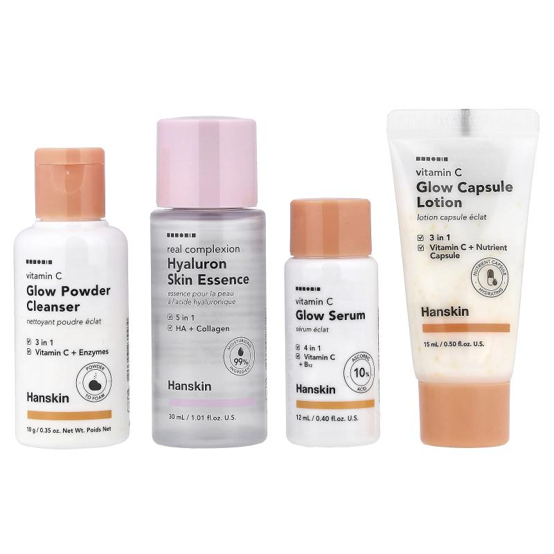 Hanskin, Glow Skin On the Go, 4 Piece Set