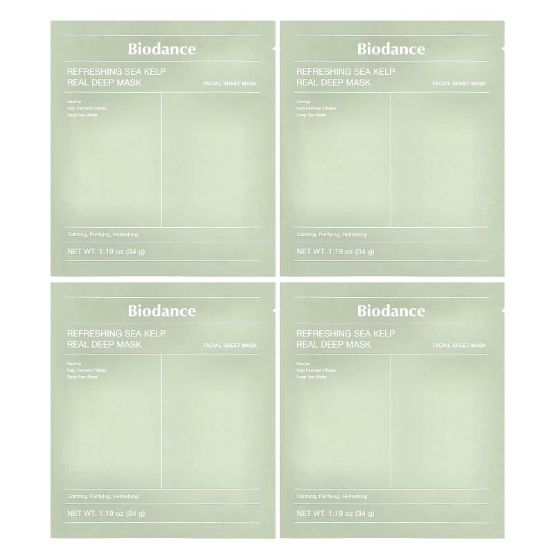 Biodance, قناع الجمال العميق الحقيقي لعشب البحر المنعش، 4 ورقات، 1.19 أونصة (34 جم) لكل واحدة