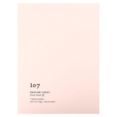 107 Beauty, Squalane Cuddle، أقنعة ورقية للتجميل، 5 ورقات، 1.06 أونصة (30 جم) لكل واحدة