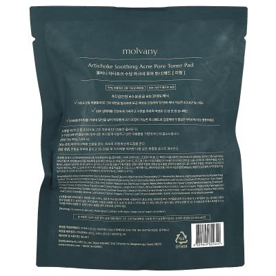 Molvany, وسادة تونر مهدئة لمسام حب الشباب بالخرشوف، قابلة لإعادة التعبئة، 70 وسادة، 5.64 أونصة (160 جم)