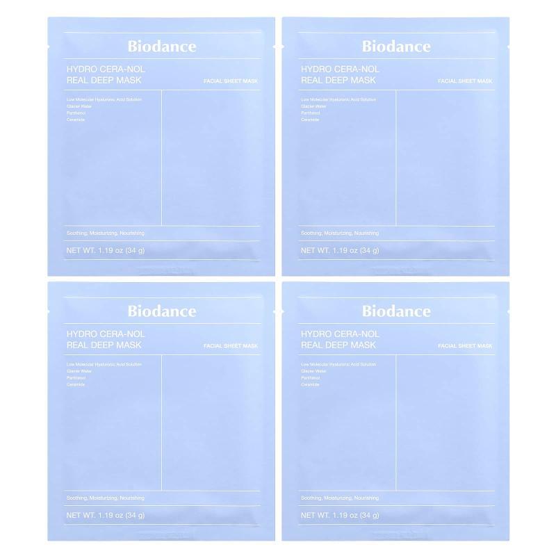 Biodance, قناع الجمال العميق Hydro Cera-Nol، 4 ورقات، 1.19 أونصة (34 جم) لكل واحدة