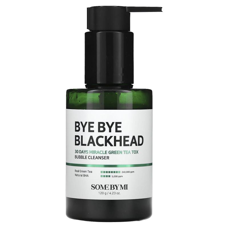 SOME BY MI, Bye Bye Blackhead 30 Days Miracle Green Tea Tox Bubble Cleanser، 4.23 أونصة (120 جم)