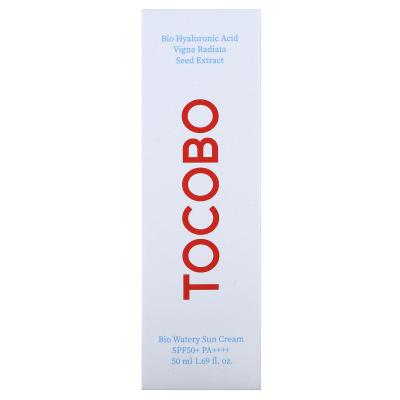Tocobo, Bio Watery Sun Cream، عامل حماية من الشمس 50+، PA ++++، 1.69 أونصة سائلة (50 مل)