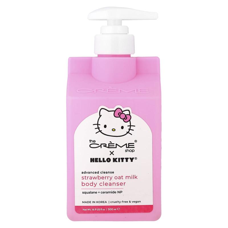 The Creme Shop, Hello Kitty®, Advanced Cleanse Body Cleanser, Strawberry Oat Milk, 16.9 fl oz (500 ml)