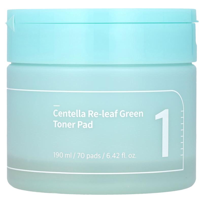 Numbuzin, No.1 Centella Re-Leaf Green Toner Pad, 70 Pads, 6.42 fl oz (190 ml)