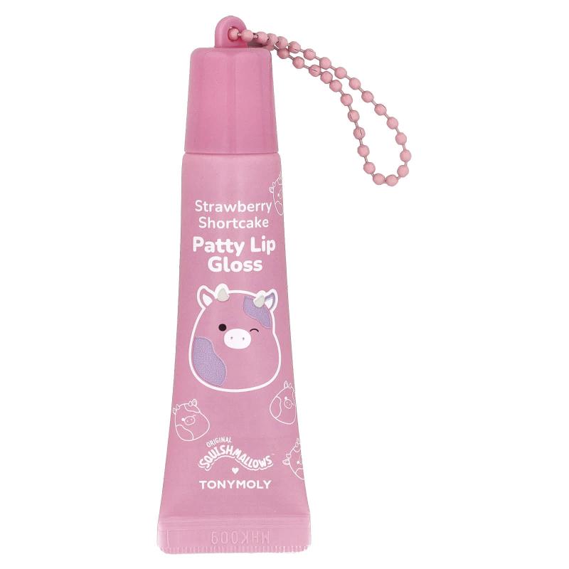 TonyMoly, Original Squishmallows™, Patty Key Chain Lip Gloss, Strawberry Shortcake , 11 g