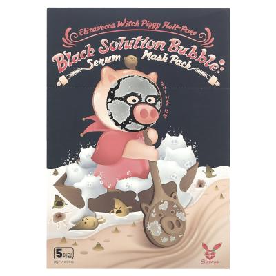 Elizavecca, Witch Piggy، Hell-Pore، مجموعة أقنعة الجمال بمصل الفقاعات باللون الأسود، 5 أقنعة ورقية، 1 أونصة (28 جم) لكل واحدة