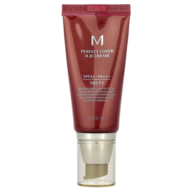 Missha, M Perfect Cover B.B Cream, SPF 42 PA+++, No. 13 Bright Beige, 1.69 fl oz (50 ml)