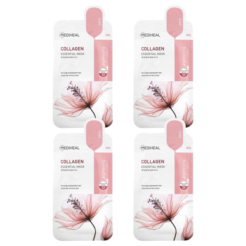 MEDIHEAL, Collagen, Essential Beauty Mask, 4 Sheets, 0.81 fl oz (24 ml)