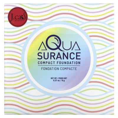 J.Cat Beauty, كريم أساس Aquasurance المضغوط، ACF102 طبيعي، 0.31 أونصة (9 جم)