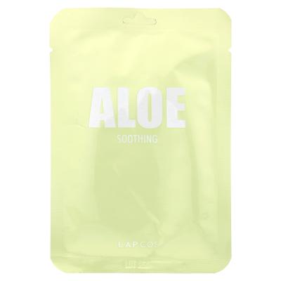 Lapcos, Aloe Beauty Sheet Mask، مهدئ، ورقة واحدة، 1.11 أونصة سائلة (33 مل)