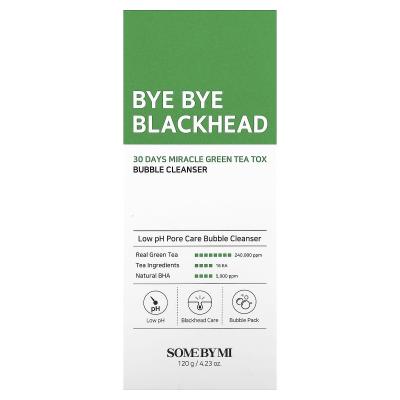 SOME BY MI, Bye Bye Blackhead 30 Days Miracle Green Tea Tox Bubble Cleanser، 4.23 أونصة (120 جم)