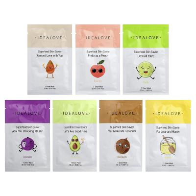 Idealove, أقنعة التجميل Superfood Skin Savior Beauty، مجموعة متنوعة، 7 ورقات، 0.68 أونصة سائلة (20 مل) لكل واحدة