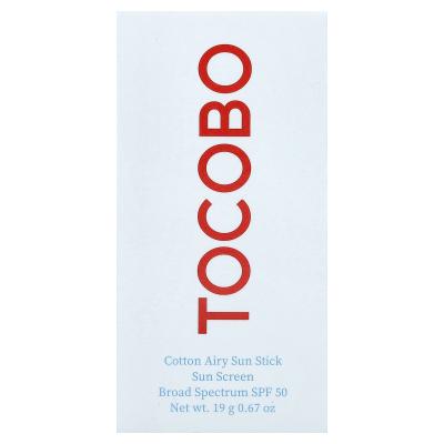 Tocobo, Cotton Airy Sun Stick، عامل حماية من الشمس 50، 0.67 أونصة (19 جم)