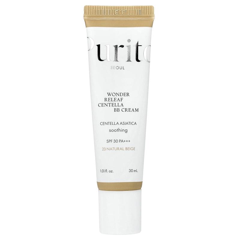 Purito, Wonder Releaf Centella BB Cream، عامل حماية من الشمس SPF 30 PA+++، 23 بيج طبيعي، 1.01 أونصة سائلة (30 مل)
