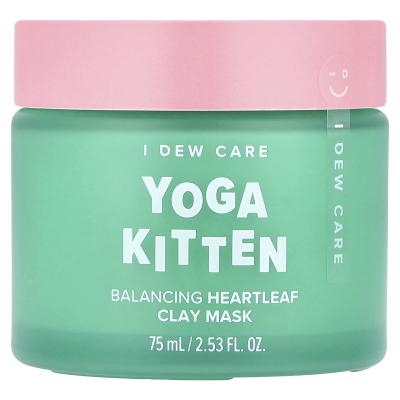I Dew Care, Yoga Kitten، قناع الجمال المتوازن لطين أوراق القلب، 2.53 أونصة سائلة (75 مل)