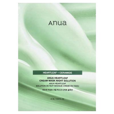 Anua, قناع الجمال الليلي Heartleaf Cream Beauty Mask، 0.84 أونصة سائلة (25 مل)