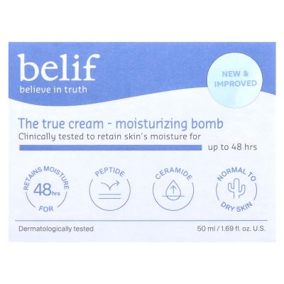 belif, الكريم الحقيقي، قنبلة الترطيب، 1.69 أونصة سائلة (50 مل)