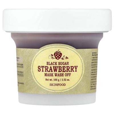 SKINFOOD, قناع التجميل بالسكر الأسود والفراولة، 3.52 أونصة (100 جم)