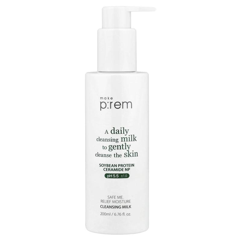 make p:rem, Safe Me. Relief Moisture Cleansing Milk, 6.76 fl oz (200 ml)