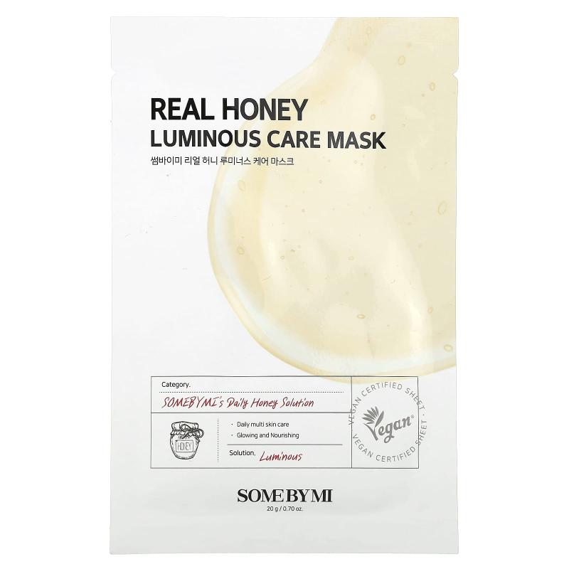 SOME BY MI, Real Honey, Luminous Care Beauty Mask, 1 Sheet, 0.70 oz (20 g)