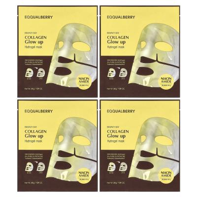 EQQUALBERRY, قناع التجميل بالكولاجين المتوهج والهيدروجيل، 4 أقنعة، 1.01 أونصة (30 جم) لكل واحدة
