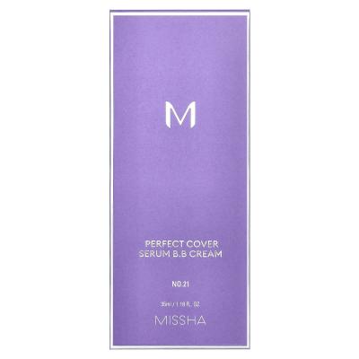 Missha, مصل التغطية المثالية B.B Cream، رقم 21 بيج فاتح، 1.18 أونصة سائلة (35 مل)