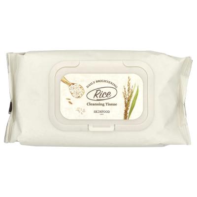 SKINFOOD, مناديل تنظيف وتفتيح يومية بالأرز، 80 منديلًا