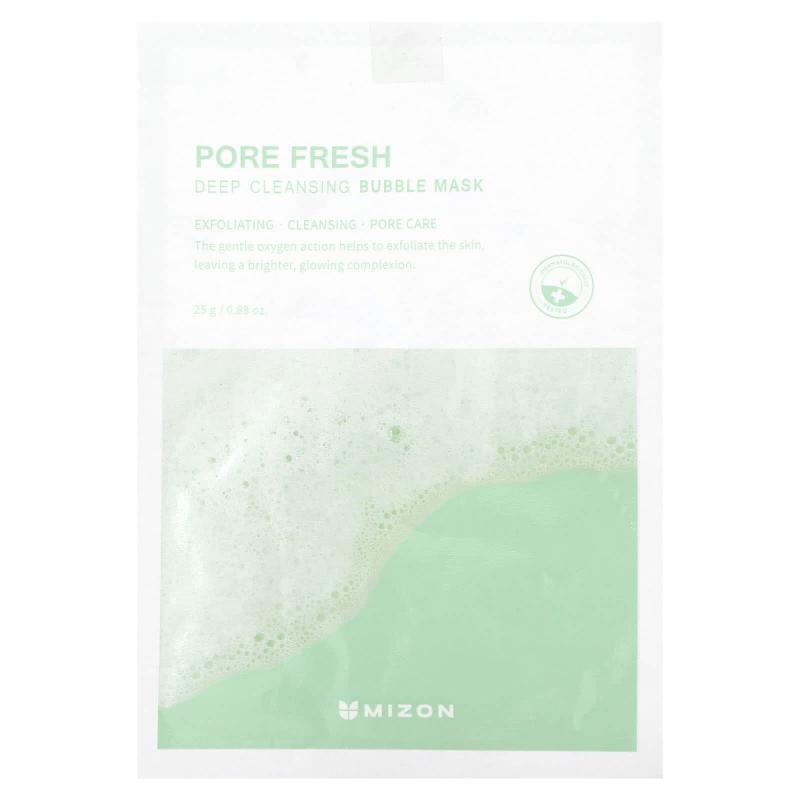 Mizon, Pore Fresh، قناع فقاعات التجميل للتنظيف العميق، قناع ورقي واحد، 0.88 أونصة (25 جم)