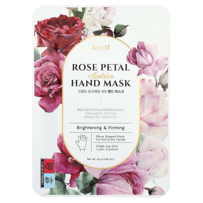 Koelf, Rose Petal Satin Hand Mask, 1 Pair, 0.56 oz (16 g)