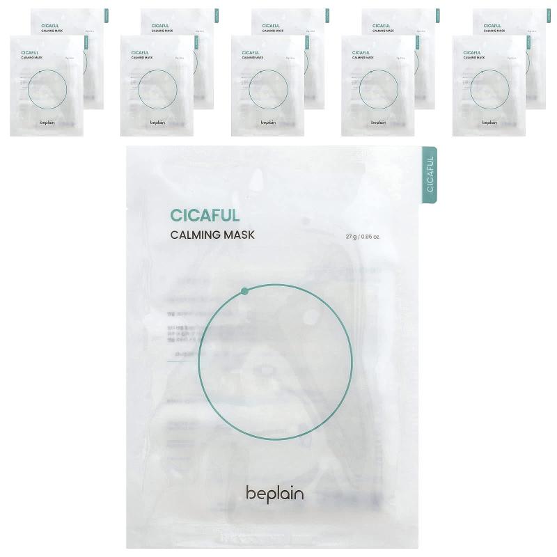Beplain, Cicaful Calming Beauty Mask, 10 Sheets, 0.95 oz (27 g) Each