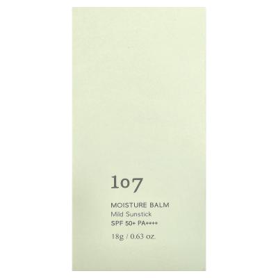 107 Beauty, بلسم مرطب، إصبع شمس خفيف، عامل حماية من الشمس SPF 50+ PA++++، 0.63 أونصة (18 جم)