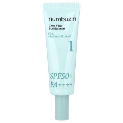 Numbuzin, رقم 1 Clear Filter Sun Essence، عامل حماية من الشمس 50+ PA++++، 1.69 أونصة سائلة (50 مل)