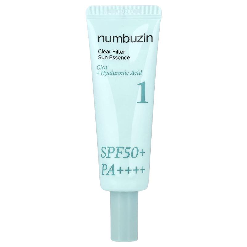 Numbuzin, رقم 1 Clear Filter Sun Essence، عامل حماية من الشمس 50+ PA++++، 1.69 أونصة سائلة (50 مل)