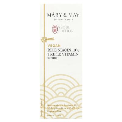 Mary & May, إصدار سيول، مصل فيتامين الأرز والنياسين 10% الثلاثي، 2.7 أونصة سائلة (80 مل)