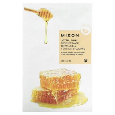 Mizon, Joyful Time Essence Beauty Mask، غذاء ملكات النحل، ورقة واحدة، 0.81 أونصة (23 جم)