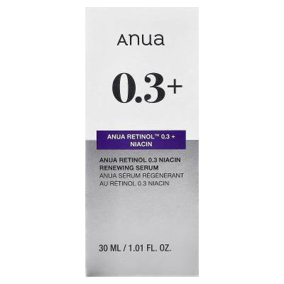 Anua, Retinol™ 0.3% + مصل النياسين المجدد، 1.01 أونصة سائلة (30 مل)