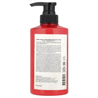 Kundal, العسل والمكاديميا، لوشن للجسم، الجريب فروت الوردي، 16.9 أونصة سائلة (500 مل)