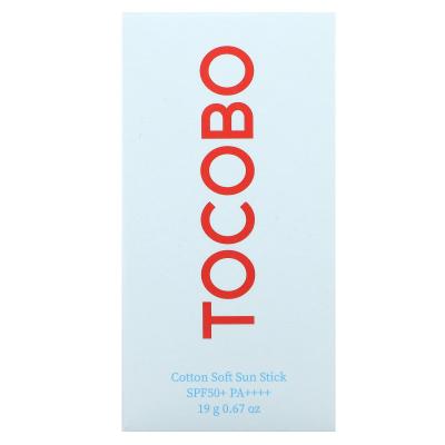 Tocobo, Cotton Soft Sun Stick، عامل حماية من الشمس SPF 50+ PA ++++، 0.67 أونصة (19 جم)