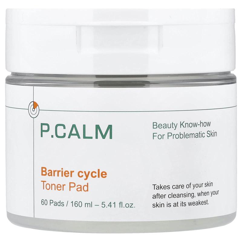 P.CALM, Barrier Cycle Toner Pad, 60 Pads, 5.41 fl oz (160 ml)