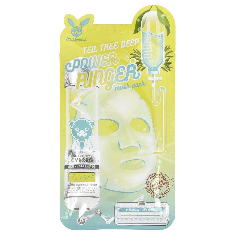 Elizavecca, مجموعة أقنعة التجميل ذات القوة العميقة لشجرة الشاي، ورقة واحدة، 0.78 أونصة سائلة (23 مل)