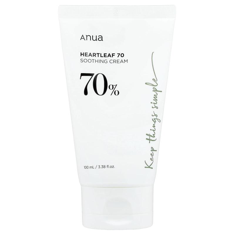 Anua, كريم مهدئ Heartleaf 70%، 3.38 أونصة سائلة (100 مل)